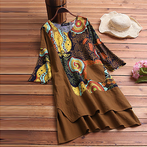 Women's Boho Sophisticated Chiffon Dress - Geometric Color Block Print Navy Blue Wine Khaki XL XXL XXXL
Women's Boho Sophisticated Chiffon Dress - Geometric Color Block Print Navy Blue Wine Khaki XL XXL XXXL
