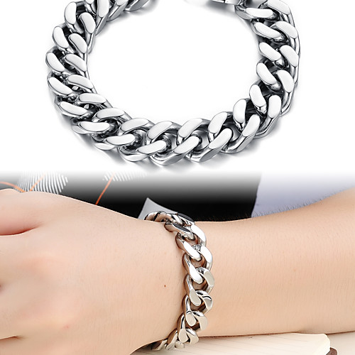 Men's Chain Bracelet Link Bracelet Crossover Precious Stylish Unique Design Punk Trendy Rock Titanium Steel Bracelet Jewelry Silver For Party Gift Daily Carnival Club
Men's Chain Bracelet Link Bracelet Crossover Precious Stylish Unique Design Punk Trendy Rock Titanium Steel Bracelet Jewelry Silver For Party Gift Daily Carnival Club