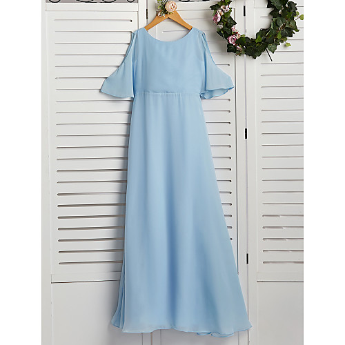 A-Line Boat Neck Maxi Chiffon Junior Bridesmaid Dress with Ruching by LAN TING BRIDE
A-Line Boat Neck Maxi Chiffon Junior Bridesmaid Dress with Ruching by LAN TING BRIDE