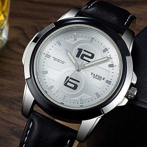 YAZOLE Men's Dress Watch Quartz Formal Style Leather Black / Brown Luminous Casual Watch Analog Luxury Fashion - Black Black / White White / Brown One Year Battery Life / Stainless Steel
YAZOLE Men's Dress Watch Quartz Formal Style Leather Black / Brown Luminous Casual Watch Analog Luxury Fashion - Black Black / White White / Brown One Year Battery Life / Stainless Steel