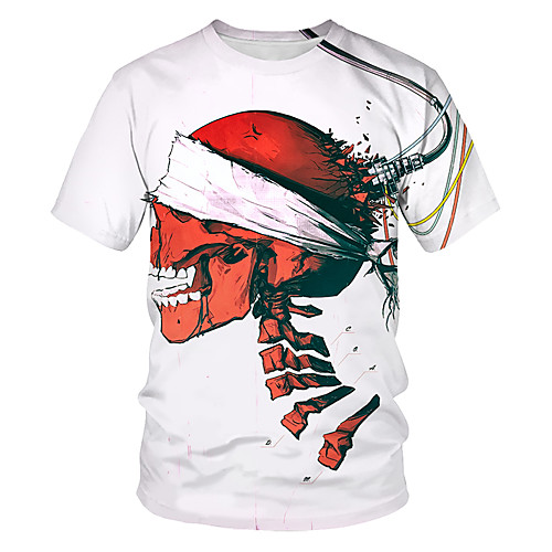 Men's Casual / Daily Basic / Street chic EU / US Size T-shirt - Color Block / 3D / Skull Print Round Neck White / Short Sleeve
Men's Casual / Daily Basic / Street chic EU / US Size T-shirt - Color Block / 3D / Skull Print Round Neck White / Short Sleeve