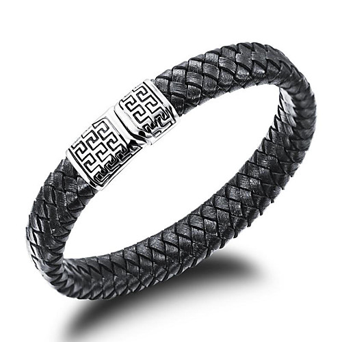 Men's Leather Bracelet Loom Bracelet Rope Skull Weave Statement Punk Trendy Rock Gothic Titanium Steel Bracelet Jewelry Gold / Silver For Party Gift Daily Carnival Club
Men's Leather Bracelet Loom Bracelet Rope Skull Weave Statement Punk Trendy Rock Gothic Titanium Steel Bracelet Jewelry Gold / Silver For Party Gift Daily Carnival Club