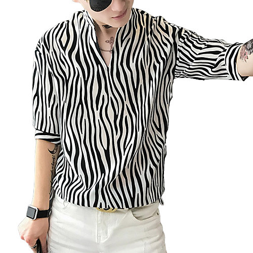 Men's Going out Casual / Daily Street chic / Elegant Shirt - Striped Print Black XL
Men's Going out Casual / Daily Street chic / Elegant Shirt - Striped Print Black XL