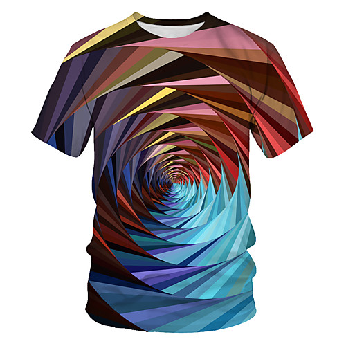 Men's Daily Wear Street Basic / Punk & Gothic EU / US Size T-shirt - Color Block / 3D / Graphic Print Round Neck Rainbow / Short Sleeve
Men's Daily Wear Street Basic / Punk & Gothic EU / US Size T-shirt - Color Block / 3D / Graphic Print Round Neck Rainbow / Short Sleeve