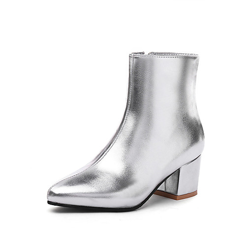 Women's PU(Polyurethane) Fall & Winter British / Minimalism Boots Block Heel Round Toe Mid-Calf Boots Gold / Black / Silver
Women's PU(Polyurethane) Fall & Winter British / Minimalism Boots Block Heel Round Toe Mid-Calf Boots Gold / Black / Silver