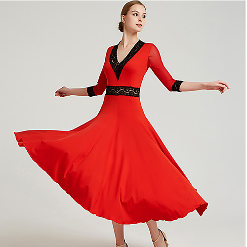 Ballroom Dance Dresses Women's Training / Performance Spandex / Lace / Milk Fiber Lace / Split Joint 3/4 Length Sleeve Dress
Ballroom Dance Dresses Women's Training / Performance Spandex / Lace / Milk Fiber Lace / Split Joint 3/4 Length Sleeve Dress