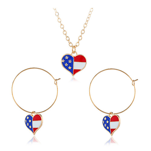 Women's American flag Jewelry Set Heart, Flag European, Trendy, Sweet Include Drop Earrings Pendant Necklace Rainbow For Street Festival / 3pcs
Women's American flag Jewelry Set Heart, Flag European, Trendy, Sweet Include Drop Earrings Pendant Necklace Rainbow For Street Festival / 3pcs