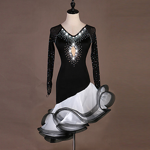 Latin Dance Dresses Women's Performance Tulle / Milk Fiber Cascading Ruffles / Split Joint / Paillette Dress
Latin Dance Dresses Women's Performance Tulle / Milk Fiber Cascading Ruffles / Split Joint / Paillette Dress