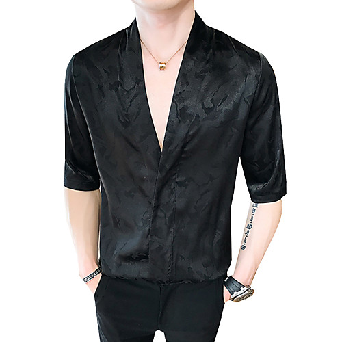 Men's Going out Casual / Daily Street chic / Elegant Plus Size Shirt - Solid Colored Print V Neck Black / Long Sleeve
Men's Going out Casual / Daily Street chic / Elegant Plus Size Shirt - Solid Colored Print V Neck Black / Long Sleeve