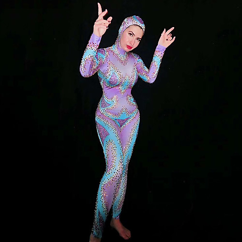 Exotic Dancewear Rhinestone Bodysuit / Nightclub Jumpsuits / Club Costume Women's Performance Spandex Crystals / Rhinestones Long Sleeve Leotard / Onesie
Exotic Dancewear Rhinestone Bodysuit / Nightclub Jumpsuits / Club Costume Women's Performance Spandex Crystals / Rhinestones Long Sleeve Leotard / Onesie