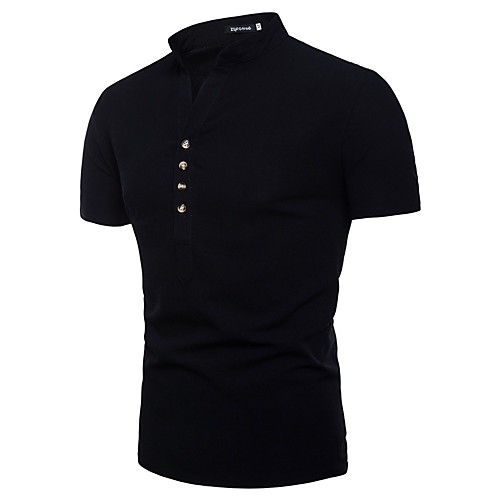 Men's Casual Formal Basic EU / US Size Cotton / Linen Shirt - Solid Colored Button Down Collar / Standing Collar Black / Short Sleeve
Men's Casual Formal Basic EU / US Size Cotton / Linen Shirt - Solid Colored Button Down Collar / Standing Collar Black / Short Sleeve