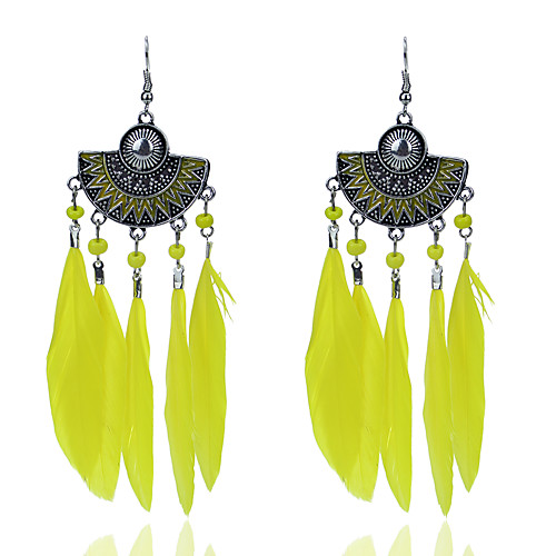 Women's Hoop Earrings Tropical Feather Bohemian Natural Tropical Ethnic Gypsy Feather Earrings Jewelry Red / Blue / Black / White For Anniversary Daily Stage Work Festival 1pc
Women's Hoop Earrings Tropical Feather Bohemian Natural Tropical Ethnic Gypsy Feather Earrings Jewelry Red / Blue / Black / White For Anniversary Daily Stage Work Festival 1pc