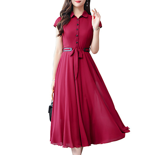 Women's Basic Chiffon Dress - Solid Colored Drawstring Purple Yellow Wine XXL XXXL XXXXL
Women's Basic Chiffon Dress - Solid Colored Drawstring Purple Yellow Wine XXL XXXL XXXXL