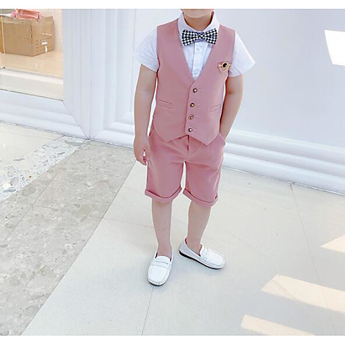 Black / Candy Pink Polyester Ring Bearer Suit - 1 set Includes Top / Pants / Brooch
Black / Candy Pink Polyester Ring Bearer Suit - 1 set Includes Top / Pants / Brooch