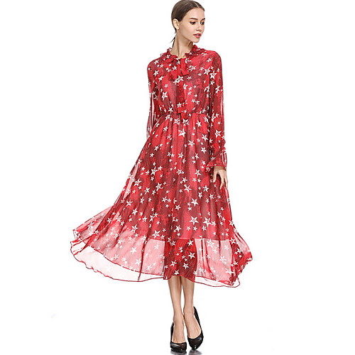 Traditional & Cultural Wear Dresses Women's Daily Wear Chiffon Pattern / Print Long Sleeve Dress
Traditional & Cultural Wear Dresses Women's Daily Wear Chiffon Pattern / Print Long Sleeve Dress