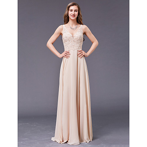 A-Line V Wire Floor Length Chiffon Formal Evening Dress with Beading by TS Couture
A-Line V Wire Floor Length Chiffon Formal Evening Dress with Beading by TS Couture