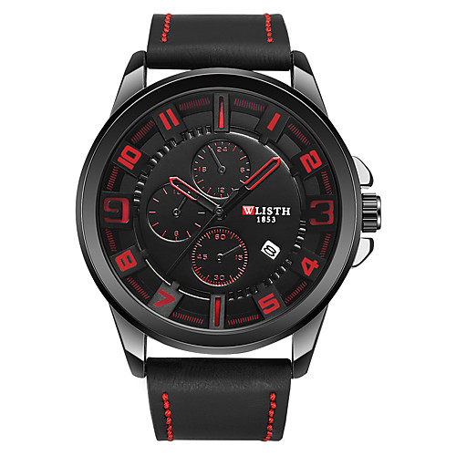 Men's Dress Watch Quartz Leather Black 30 m Water Resistant / Waterproof Calendar / date / day Noctilucent Digital New Arrival Fashion - Black / Orange Black / Red Black / Yellow One Year Battery Life
Men's Dress Watch Quartz Leather Black 30 m Water Resistant / Waterproof Calendar / date / day Noctilucent Digital New Arrival Fashion - Black / Orange Black / Red Black / Yellow One Year Battery Life