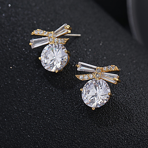 Women's Silver Cubic Zirconia Stud Earrings S925 Sterling Silver Earrings Bowknot Jewelry Gold / Silver For Wedding Engagement 1 Pair
Women's Silver Cubic Zirconia Stud Earrings S925 Sterling Silver Earrings Bowknot Jewelry Gold / Silver For Wedding Engagement 1 Pair
