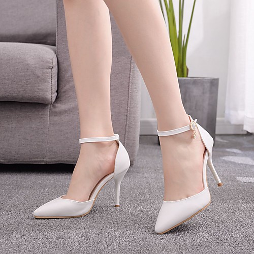 Women's Heels Party Heels Stiletto Heel Pointed Toe Buckle PU(Polyurethane) Sweet / Minimalism Spring & Fall / Spring & Summer White / Wedding / Party & Evening
Women's Heels Party Heels Stiletto Heel Pointed Toe Buckle PU(Polyurethane) Sweet / Minimalism Spring & Fall / Spring & Summer White / Wedding / Party & Evening