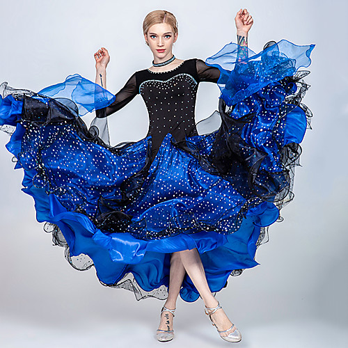 Ballroom Dance Dresses Women's Training / Performance Tulle / Ice Silk Split Joint / Crystals / Rhinestones / Paillette 3/4-Length Sleeve Dress
Ballroom Dance Dresses Women's Training / Performance Tulle / Ice Silk Split Joint / Crystals / Rhinestones / Paillette 3/4-Length Sleeve Dress