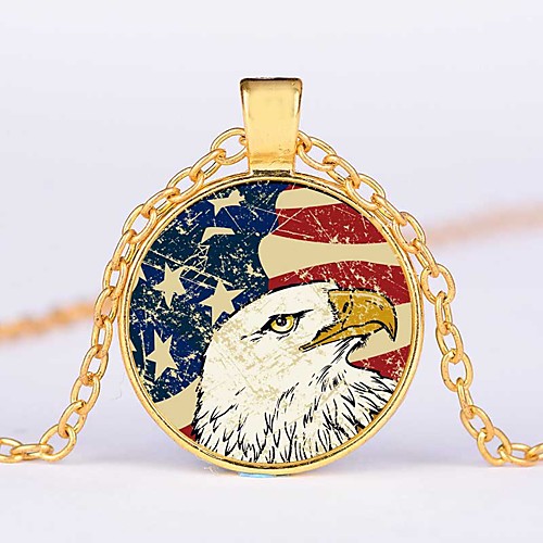 Women's American flag Pendant Necklace Eagle Flag European Trendy Casual / Sporty Cool Gold Black Silver 455 cm Necklace Jewelry 1pc For Gift Daily Festival
Women's American flag Pendant Necklace Eagle Flag European Trendy Casual / Sporty Cool Gold Black Silver 455 cm Necklace Jewelry 1pc For Gift Daily Festival