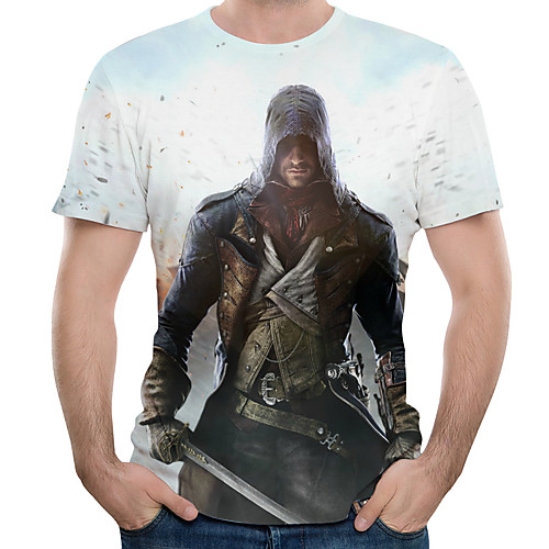 Men's Daily Wear Street Basic / Punk & Gothic EU / US Size T-shirt - Color Block / 3D / Cartoon Print Round Neck White / Short Sleeve
Men's Daily Wear Street Basic / Punk & Gothic EU / US Size T-shirt - Color Block / 3D / Cartoon Print Round Neck White / Short Sleeve