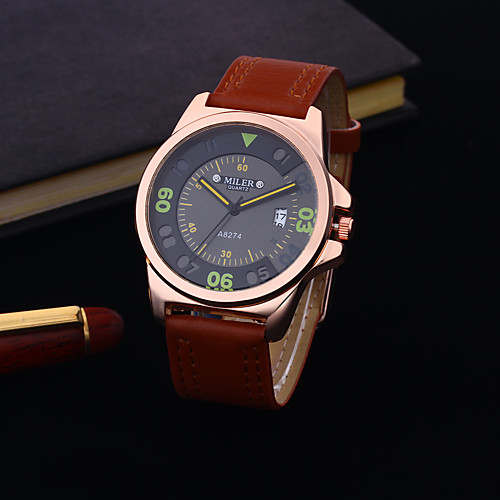Men's Dress Watch Quartz Formal Style Leather Blue / Brown Calendar / date / day Casual Watch Analog Fashion - Orange Brown Blue One Year Battery Life / Stainless Steel
Men's Dress Watch Quartz Formal Style Leather Blue / Brown Calendar / date / day Casual Watch Analog Fashion - Orange Brown Blue One Year Battery Life / Stainless Steel