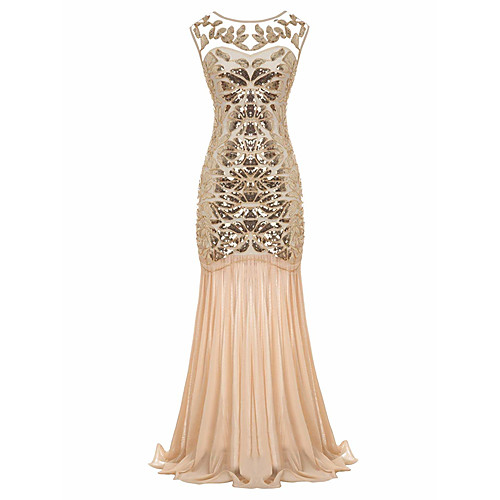 Mermaid / Trumpet Jewel Neck Sweep / Brush Train Polyester / Sequined Elegant / Vintage Inspired Formal Evening Dress 2020 with Beading / Sequin
Mermaid / Trumpet Jewel Neck Sweep / Brush Train Polyester / Sequined Elegant / Vintage Inspired Formal Evening Dress 2020 with Beading / Sequin