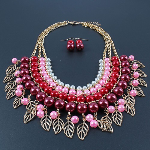 Women's Necklace Geometrical U Shape Simple Sweet Fashion Cute Elegant Imitation Pearl Earrings Jewelry Red / Blue / Champagne For Wedding Party Daily Club Festival 1 set
Women's Necklace Geometrical U Shape Simple Sweet Fashion Cute Elegant Imitation Pearl Earrings Jewelry Red / Blue / Champagne For Wedding Party Daily Club Festival 1 set