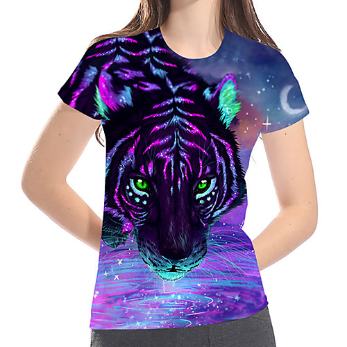 Women's Street Casual / Daily Basic / Exaggerated Plus Size Loose T-shirt - 3D / Graphic / Animal Print Purple
Women's Street Casual / Daily Basic / Exaggerated Plus Size Loose T-shirt - 3D / Graphic / Animal Print Purple