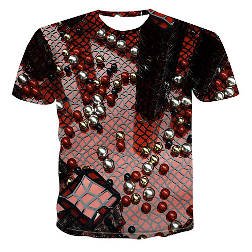 Men's Casual Street Punk & Gothic Cotton T-shirt - Geometric / 3D Print Round Neck Red / Short Sleeve
Men's Casual Street Punk & Gothic Cotton T-shirt - Geometric / 3D Print Round Neck Red / Short Sleeve