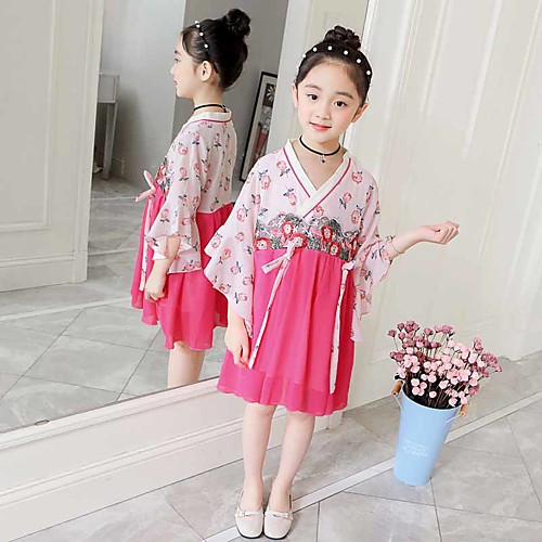 Kids' Dancewear Hanfu Girls' Performance Chiffon Pattern / Print 3/4 Length Sleeve Dress
Kids' Dancewear Hanfu Girls' Performance Chiffon Pattern / Print 3/4 Length Sleeve Dress