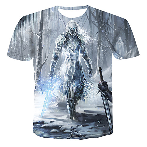 Men's Casual Street Punk & Gothic Cotton T-shirt - Geometric / 3D Print Round Neck Gray / Short Sleeve
Men's Casual Street Punk & Gothic Cotton T-shirt - Geometric / 3D Print Round Neck Gray / Short Sleeve