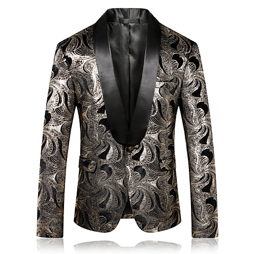 Men's Party / Work Basic Fall & Winter Long Jacket, Plants Shawl Lapel Long Sleeve Rayon / Polyester / Lambskin Gold
Men's Party / Work Basic Fall & Winter Long Jacket, Plants Shawl Lapel Long Sleeve Rayon / Polyester / Lambskin Gold