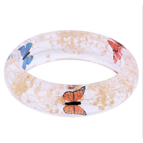 Women's Resin Bracelet Bangles Transparent Flower Butterfly Stylish Natural Cute Resin Bracelet Jewelry Orange / Blue / Pink For Wedding Party Gift
Women's Resin Bracelet Bangles Transparent Flower Butterfly Stylish Natural Cute Resin Bracelet Jewelry Orange / Blue / Pink For Wedding Party Gift