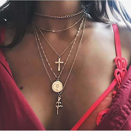 Women's Statement Necklace Necklace Layered Necklace Layered Cross Flower Vintage Bohemian Fashion Silver Plated Gold Plated Gold Silver 405 cm Necklace Jewelry 1pc For Gift Daily Carnival Promise
Women's Statement Necklace Necklace Layered Necklace Layered Cross Flower Vintage Bohemian Fashion Silver Plated Gold Plated Gold Silver 405 cm Necklace Jewelry 1pc For Gift Daily Carnival Promise