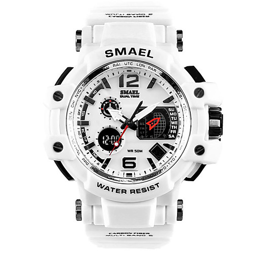 SMAEL Men's Sport Watch Digital Sporty Rubber Black / White / Blue 30 m Military LED Light Stopwatch Analog - Digital Outdoor - Black / Blue black / gold Black / Rose Gold One Year Battery Life
SMAEL Men's Sport Watch Digital Sporty Rubber Black / White / Blue 30 m Military LED Light Stopwatch Analog - Digital Outdoor - Black / Blue black / gold Black / Rose Gold One Year Battery Life
