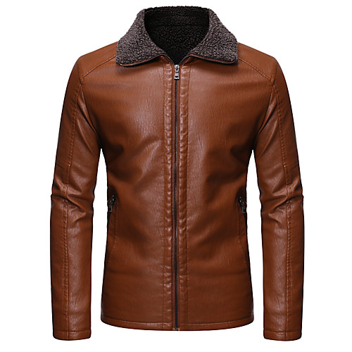 Men's Daily Basic Fall & Winter EU / US Size Regular Leather Jacket, Solid Colored Black & Red Turndown Long Sleeve PU Patchwork Black / Wine / Khaki
Men's Daily Basic Fall & Winter EU / US Size Regular Leather Jacket, Solid Colored Black & Red Turndown Long Sleeve PU Patchwork Black / Wine / Khaki