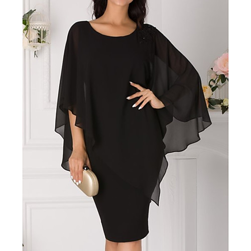 A-Line Jewel Neck Knee Length Chiffon Cocktail Party Dress with Split Front by LAN TING Express
A-Line Jewel Neck Knee Length Chiffon Cocktail Party Dress with Split Front by LAN TING Express