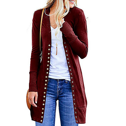 Women's Solid Colored Long Sleeve Cardigan Sweater Jumper, V Neck Black / Purple / Orange S / M / L
Women's Solid Colored Long Sleeve Cardigan Sweater Jumper, V Neck Black / Purple / Orange S / M / L
