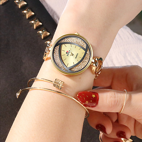 SOXY Ladies Bracelet Watch Gold and Silver Black Tri-color Irregular Pattern Design Elegant Dress Watch
SOXY Ladies Bracelet Watch Gold and Silver Black Tri-color Irregular Pattern Design Elegant Dress Watch