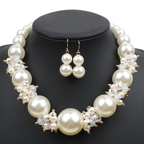 Women's Pearl Bridal Jewelry Sets Layered Love Statement Colorful Imitation Pearl Earrings Jewelry White / Champagne For Wedding Party 1 set
Women's Pearl Bridal Jewelry Sets Layered Love Statement Colorful Imitation Pearl Earrings Jewelry White / Champagne For Wedding Party 1 set