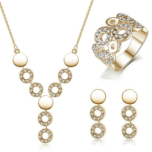 Women's Clear White Cubic Zirconia Bridal Jewelry Sets Geometrical Joy Stylish Earrings Jewelry Gold / Silver For Party Daily 1 set
Women's Clear White Cubic Zirconia Bridal Jewelry Sets Geometrical Joy Stylish Earrings Jewelry Gold / Silver For Party Daily 1 set