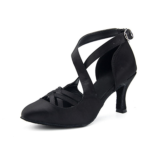 Women's Dance Shoes Satin Latin Shoes Splicing Heel Flared Heel Customizable Black / Performance
Women's Dance Shoes Satin Latin Shoes Splicing Heel Flared Heel Customizable Black / Performance