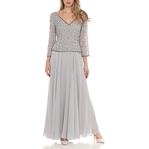 A-Line Plunging Neck Floor Length Chiffon / Lace Mother of the Bride Dress with Pleats by LAN TING Express
A-Line Plunging Neck Floor Length Chiffon / Lace Mother of the Bride Dress with Pleats by LAN TING Express