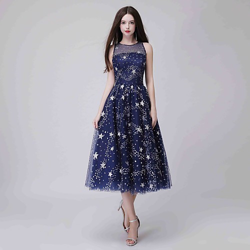 A-Line Jewel Neck Tea Length Tulle Sparkle & Shine Cocktail Party Dress with Sequin by LAN TING Express
A-Line Jewel Neck Tea Length Tulle Sparkle & Shine Cocktail Party Dress with Sequin by LAN TING Express