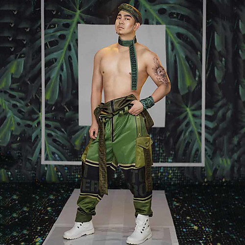 Exotic Dancewear Nightclub Jumpsuits Men's Performance Spandex Ruching Bonnet / Pants / Neckwear
Exotic Dancewear Nightclub Jumpsuits Men's Performance Spandex Ruching Bonnet / Pants / Neckwear