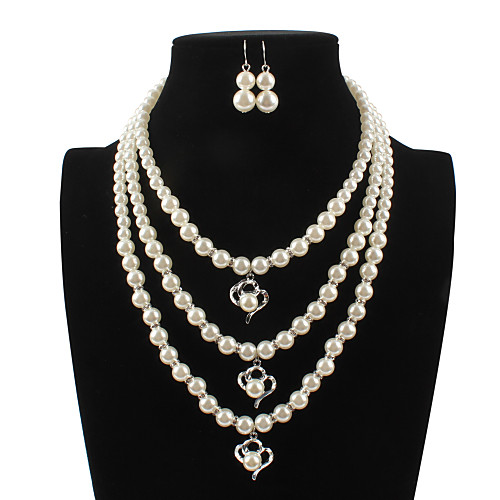 Women's Pearl Bridal Jewelry Sets Layered Love Statement Colorful Imitation Pearl Earrings Jewelry White For Wedding Party 1 set
Women's Pearl Bridal Jewelry Sets Layered Love Statement Colorful Imitation Pearl Earrings Jewelry White For Wedding Party 1 set