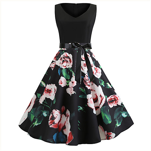 Women's Vintage Street chic Chiffon Dress - Floral Rose, Print Black Light Blue White S M L XL
Women's Vintage Street chic Chiffon Dress - Floral Rose, Print Black Light Blue White S M L XL