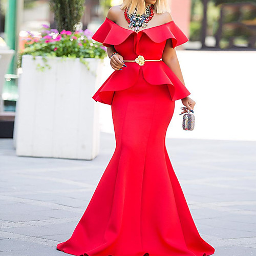 Mermaid / Trumpet Off Shoulder Sweep / Brush Train Polyester Sexy Formal Evening Dress 2020 with Sequin
Mermaid / Trumpet Off Shoulder Sweep / Brush Train Polyester Sexy Formal Evening Dress 2020 with Sequin